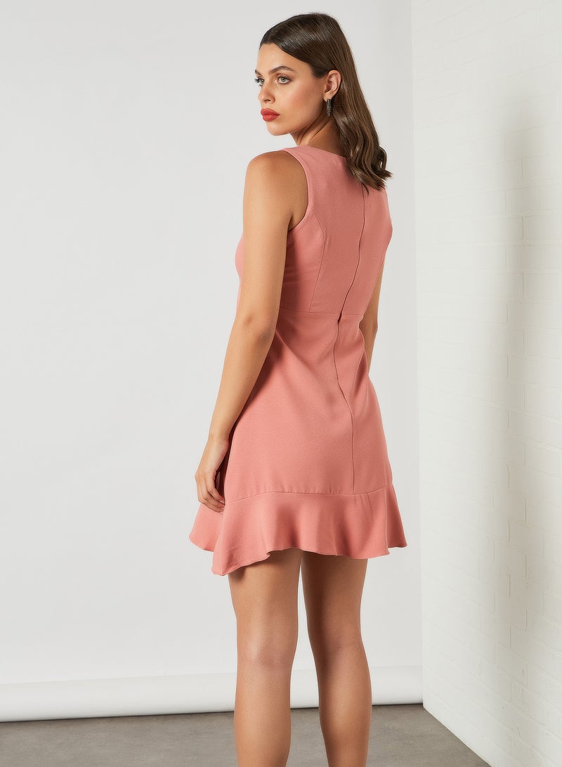 Ruffled Hem Dress Peach - v1621106702/N45701584V_4