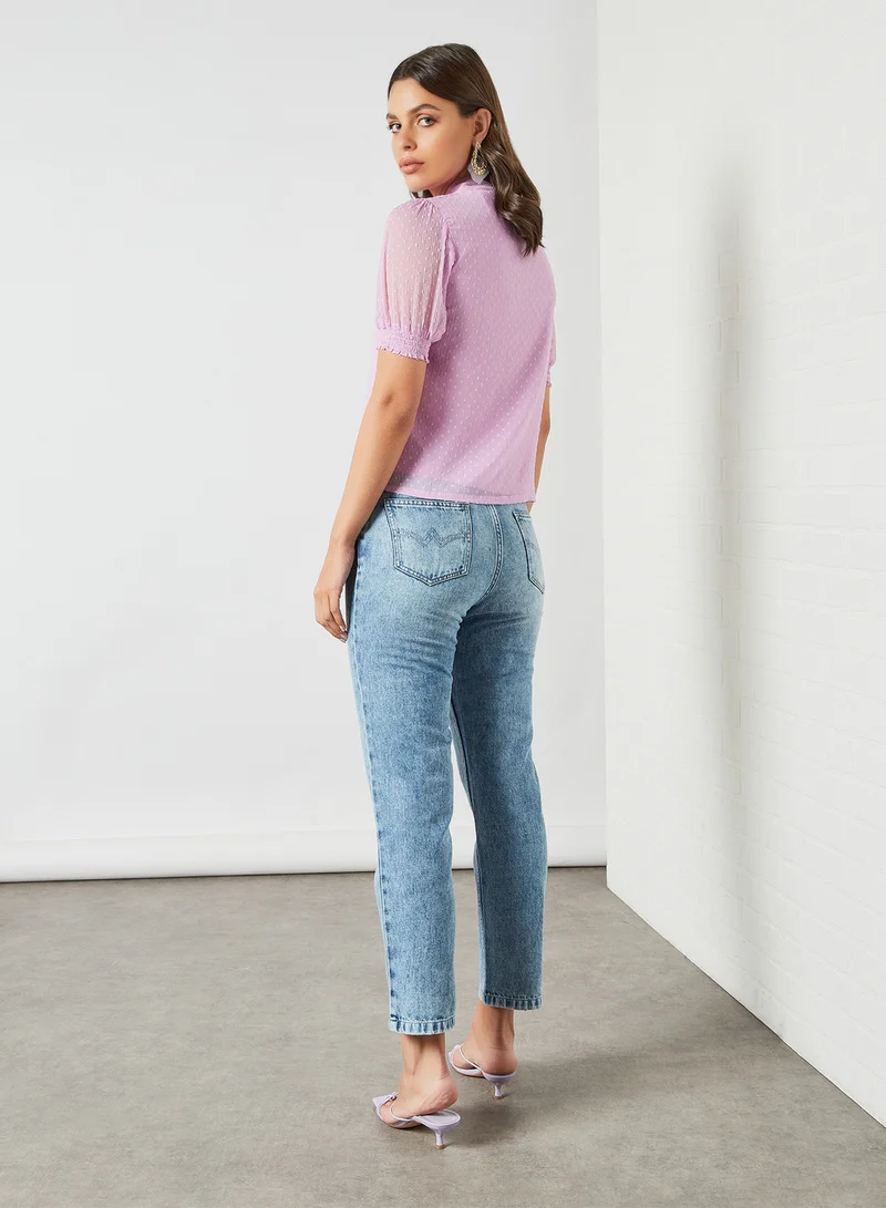 AND Plumetti Tie-Up Top Lilac