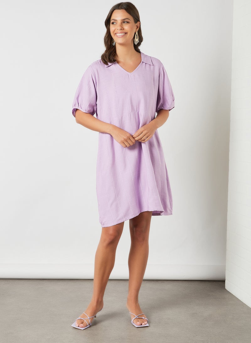 Collar Neck Mini Dress Lilac - v1621106719/N45701691V_1