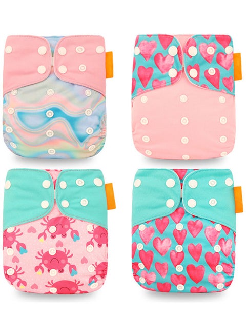 4-Piece Washable Cloth Diaper Set
