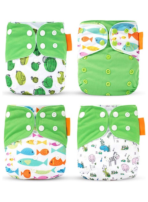4-Piece Washable Cloth Diaper Set