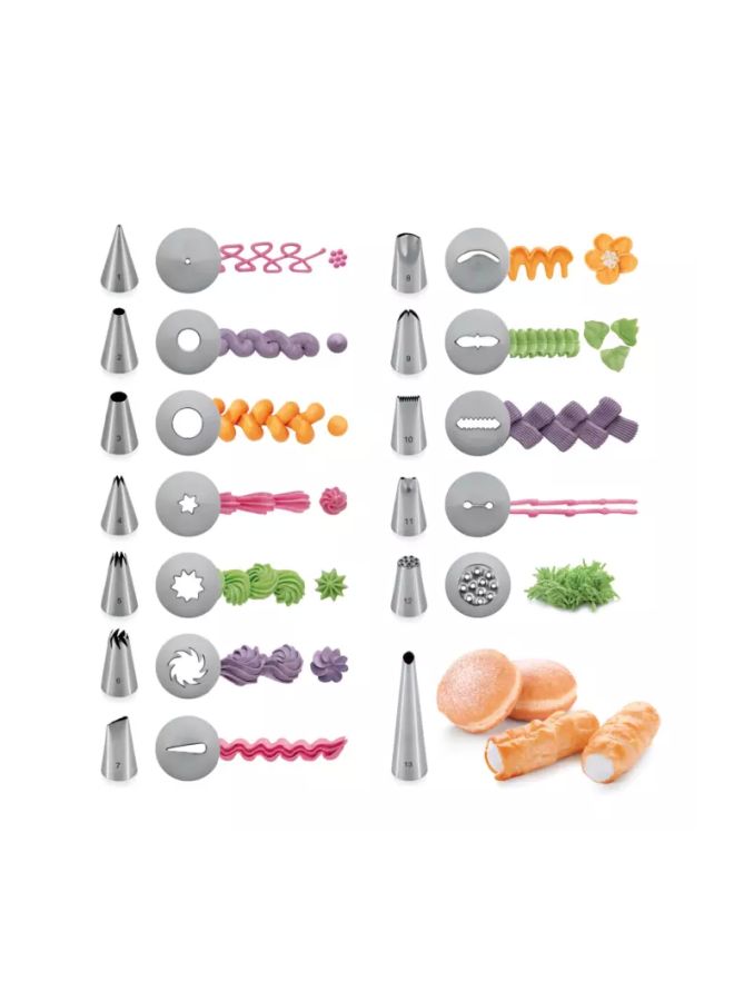 tescoma 13-Piece Stainless Steel Nozzle Set White/Silver/Yellow 19cm - Image 2