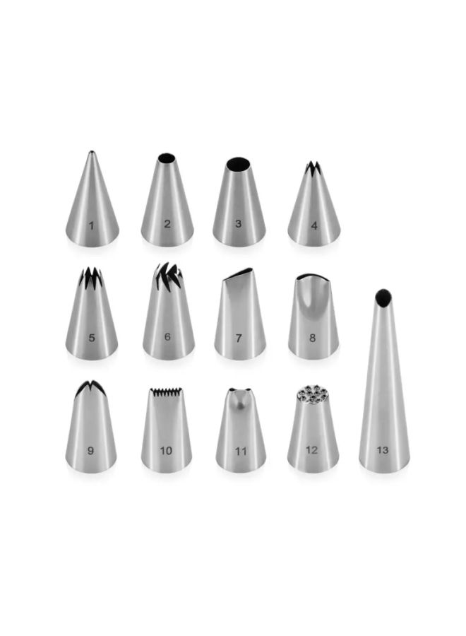 tescoma 13-Piece Stainless Steel Nozzle Set White/Silver/Yellow 19cm - Image 3