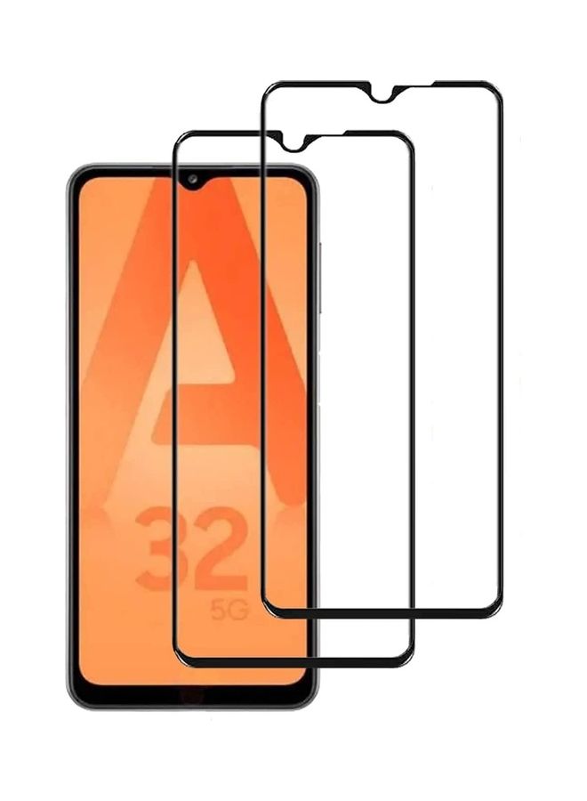 ICS Pack Of 2 Tempered Glass Screen Protector For Samsung Galaxy A32 Black/Clear - Image 1