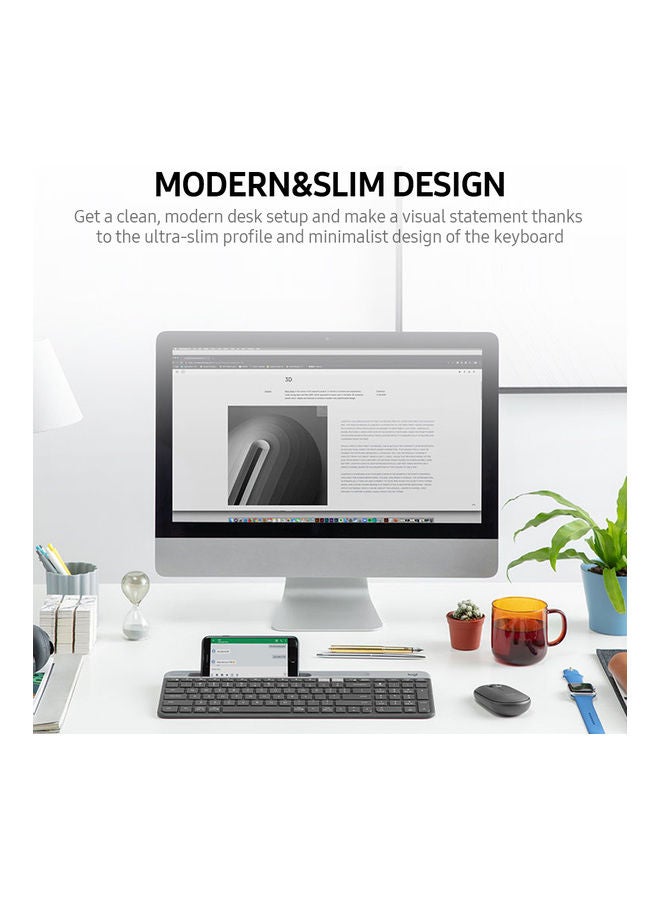 Logitech - Wireless Ultra-Thin Keyboard Black - Image 1
