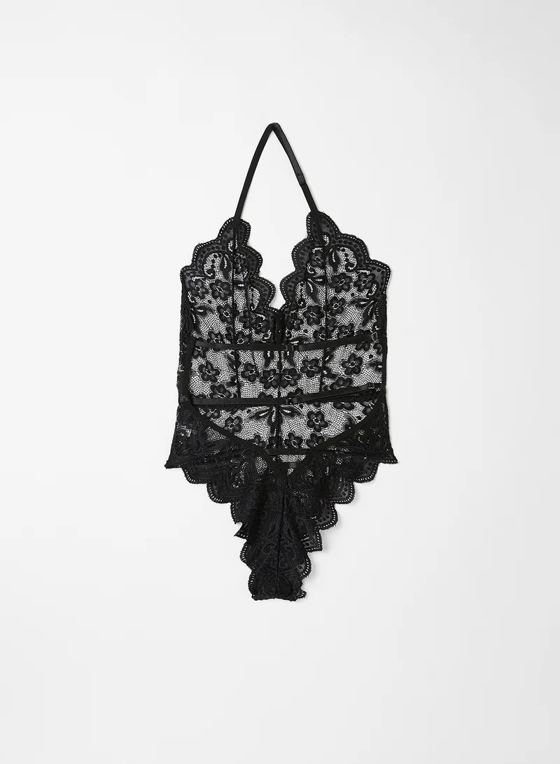 FEMME LUXE Lace Bodysuit Black