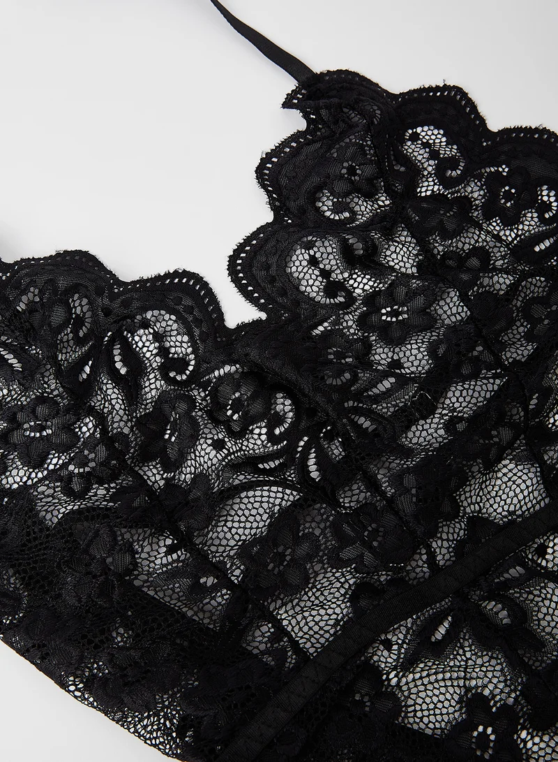 FEMME LUXE Lace Bodysuit Black