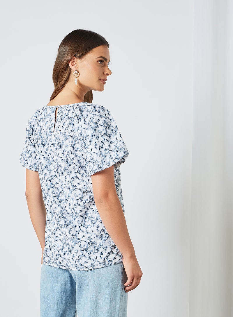 ABOF Printed Boat Neck Top Multicolour - Image 2