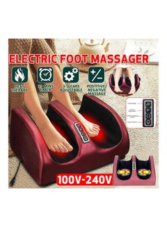 Electric Foot Body Massager Shiatsu Kneading Rolling Vibration Machine Heating Therapy Calf Leg Reflexology Pain Relief Electric Foot Massager Red - v1621145784/N47442110A_7