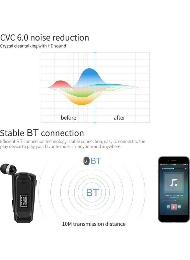 Fineblue F990 BT Telescopic Earphone With Mic Black - Image 4