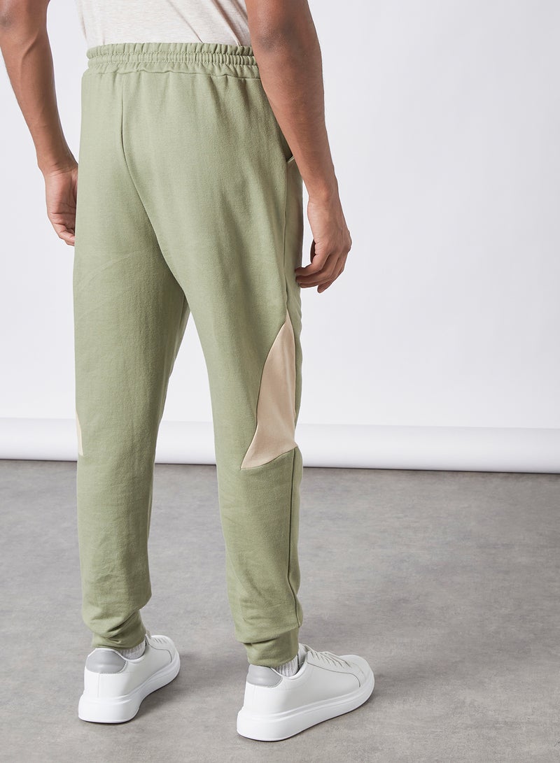 STATE 8 Contrast Panel Joggers Olive/Beige - Image 2