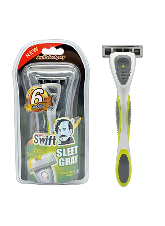 Swift 6-Blade Shaving Razor Grey/Black/Green  - Image 1