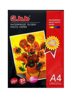 JOJO 20-Sheets Two Face Glossy Inkjet Photo Paper A4  - Image 1