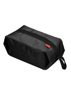 Generic Portable Nylon Travel Shoe Bag With Zipper Black  - Image 1