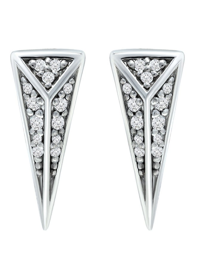 Aila Elegant Design Brass Cubic Zirconia Stud Earrings  - Image 1