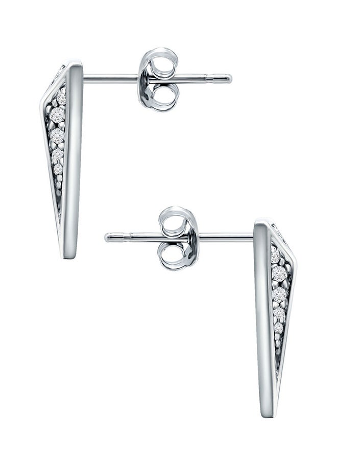 Aila Elegant Design Brass Cubic Zirconia Stud Earrings  - Image 3