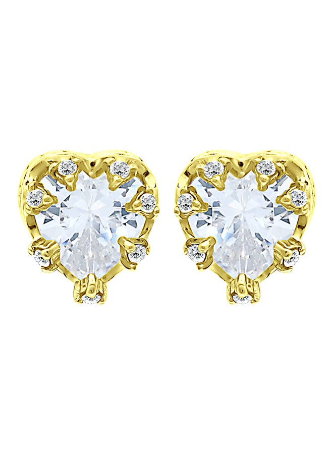 Aila - Elegant Design Brass Cubic Zirconia Stud Earrings - Image 1