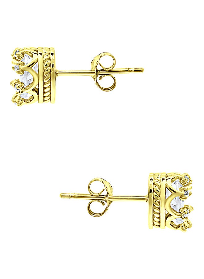 Aila - Elegant Design Brass Cubic Zirconia Stud Earrings - Image 1
