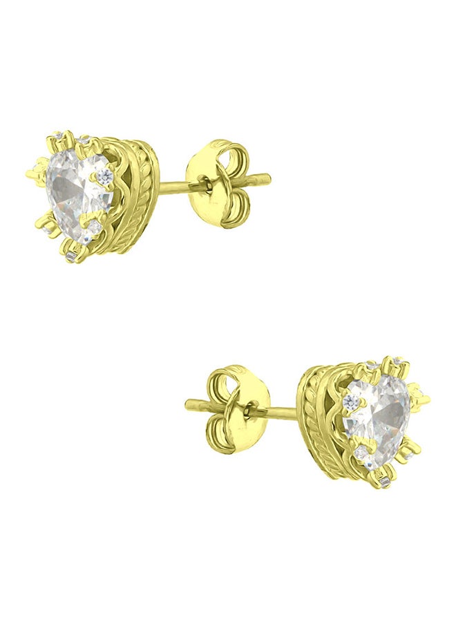 Aila - Elegant Design Brass Cubic Zirconia Stud Earrings - Image 1