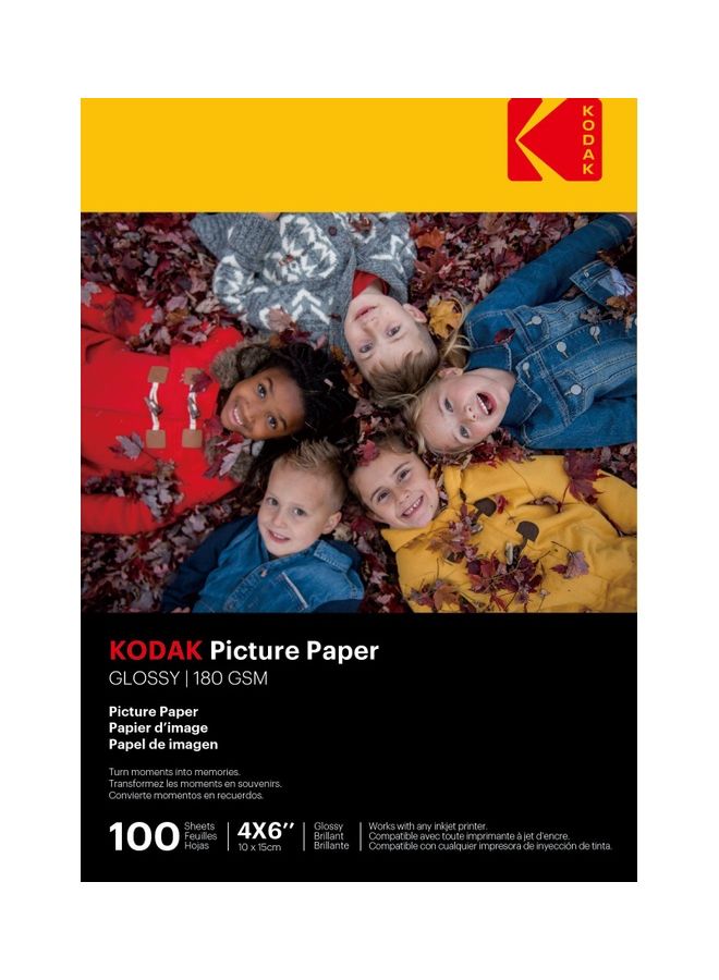 Kodak - 100 Sheets  Glossy Picture Paper A6 - Image 1