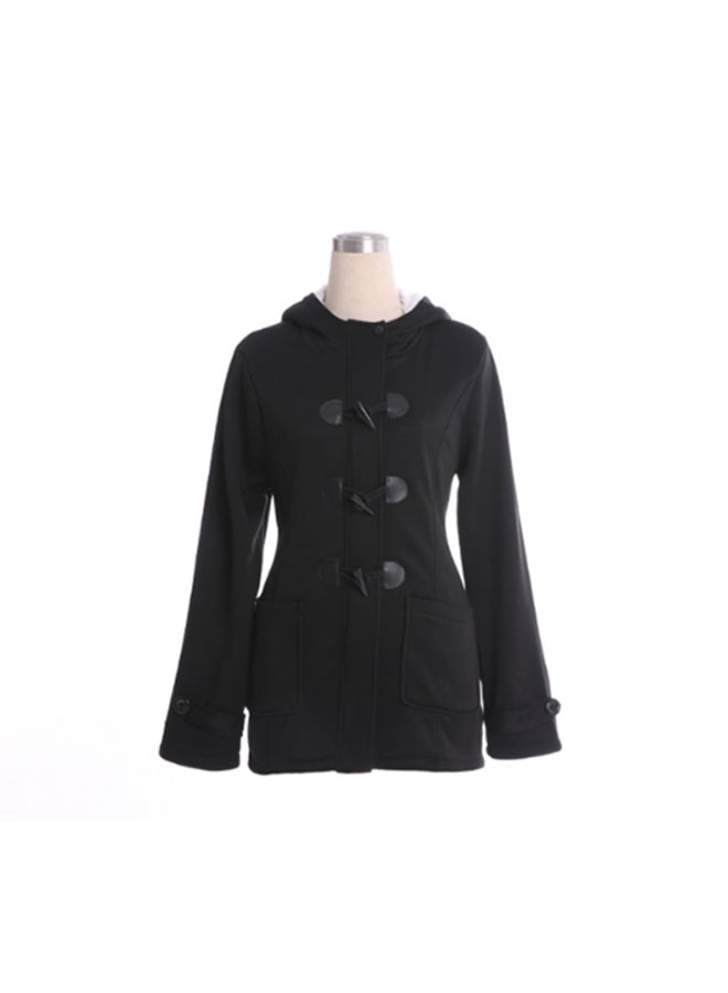 Classic Hooded Neck Coat Black