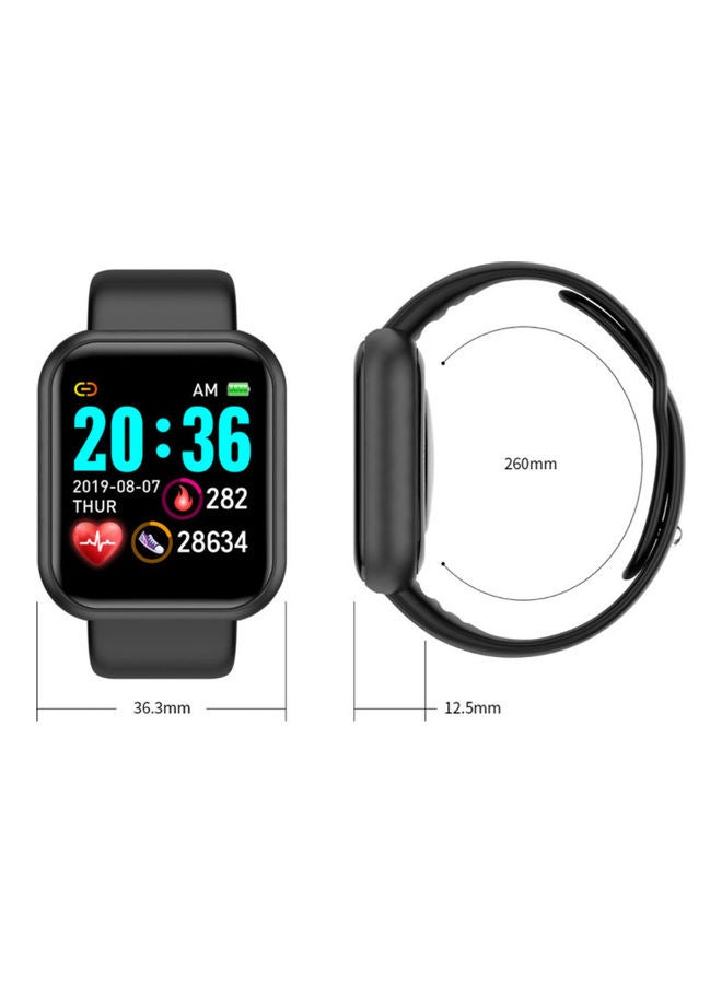 ساعة ذكية مضادة للماء طراز Y68 أسود - Image 2