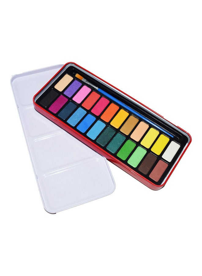 Generic 24-Count Solid Colours Pigment Set with Brush Multicolour  - Image 1