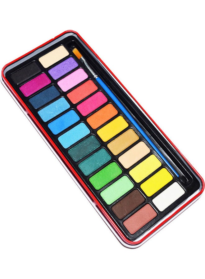 Generic 24-Count Solid Colours Pigment Set with Brush Multicolour  - Image 3