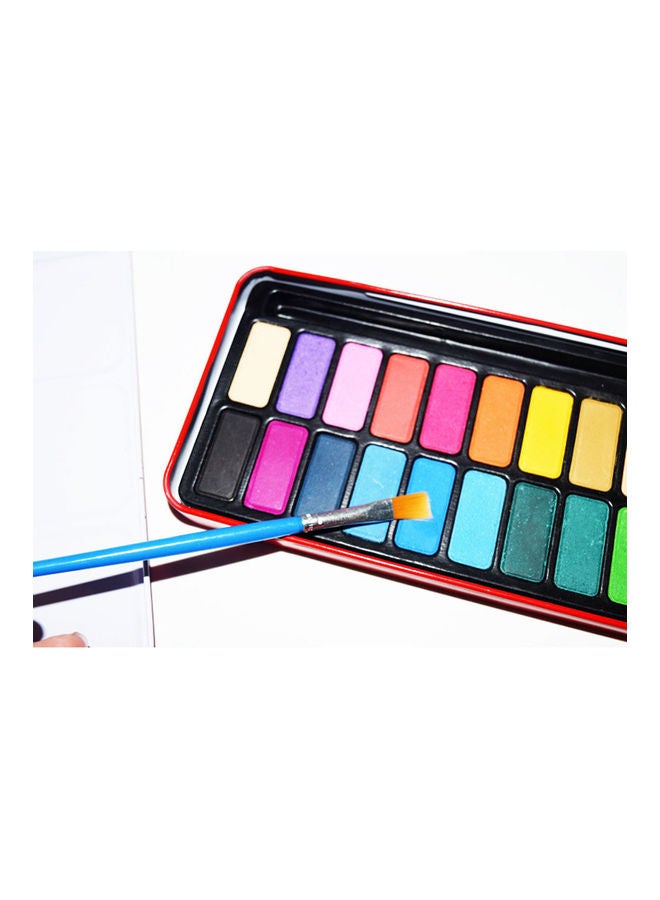 Generic 24-Count Solid Colours Pigment Set with Brush Multicolour  - Image 4