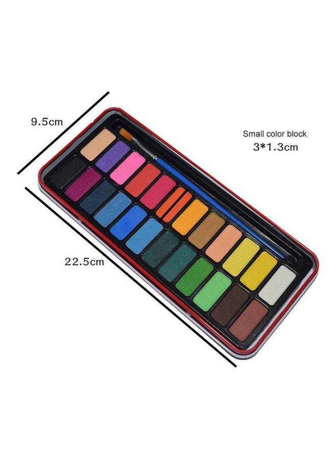 Generic 24-Count Solid Colours Pigment Set with Brush Multicolour  - Image 5