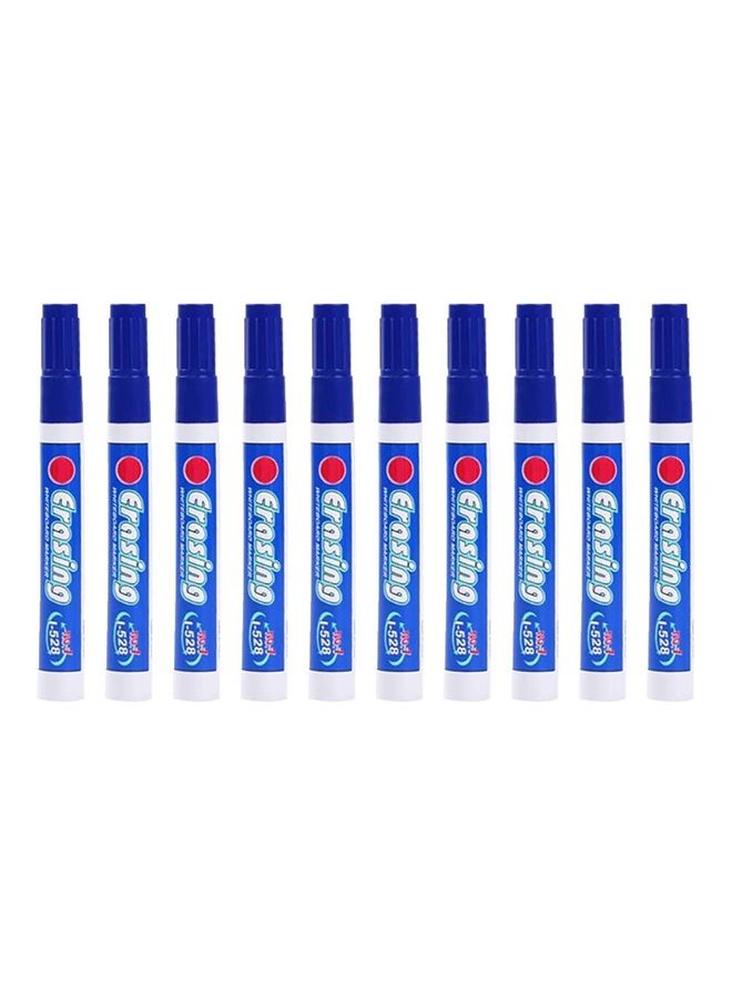 Generic 10-Piece Erasable Whiteboard Markers Blue 