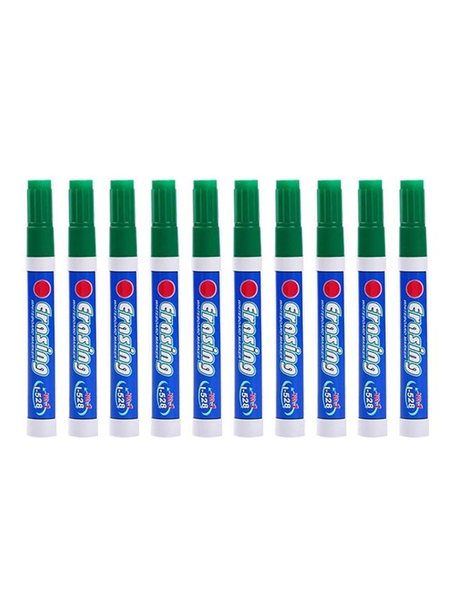 Generic 10-Piece Erasable Whiteboard Markers Green 
