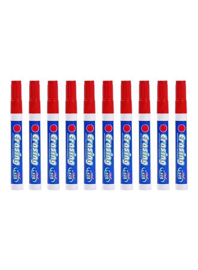 Generic 10-Piece Erasable Whiteboard Markers Red 