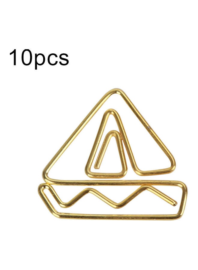 Generic 10-Piece Diamond Shape Bookmark Paper Clip Pin Set Gold 