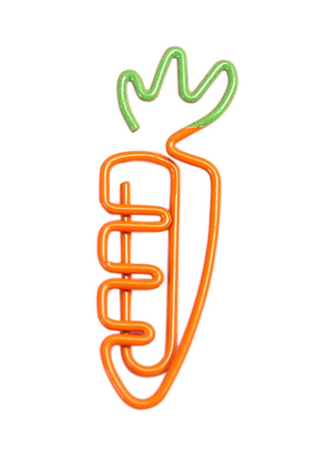 Generic 10-Piece Carrot Shape Bookmark Paper Clip Pin Set Orange/Green  - Image 1