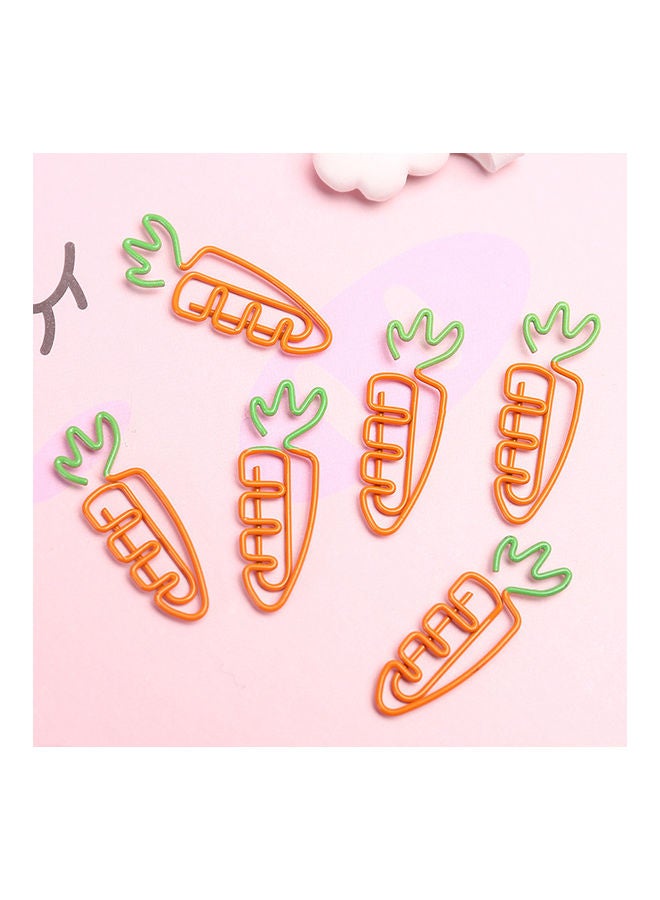 Generic 10-Piece Carrot Shape Bookmark Paper Clip Pin Set Orange/Green  - Image 3