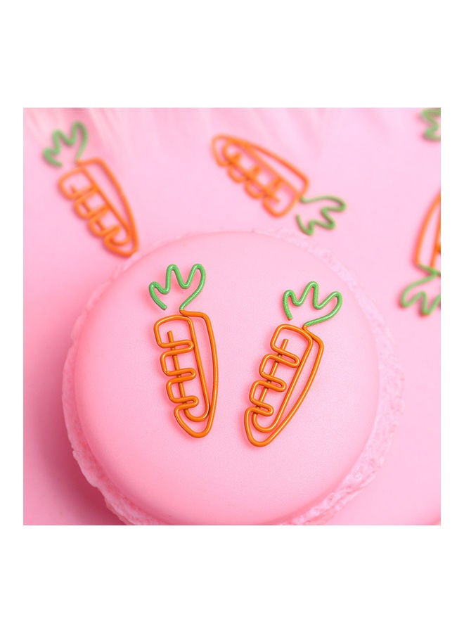 Generic 10-Piece Carrot Shape Bookmark Paper Clip Pin Set Orange/Green  - Image 4