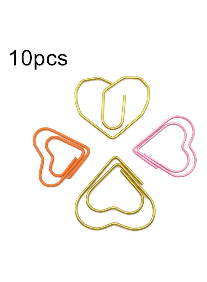 Generic 10-Piece Heart Shape Bookmark Paper Clip Pin Set Multicolour  - Image 1