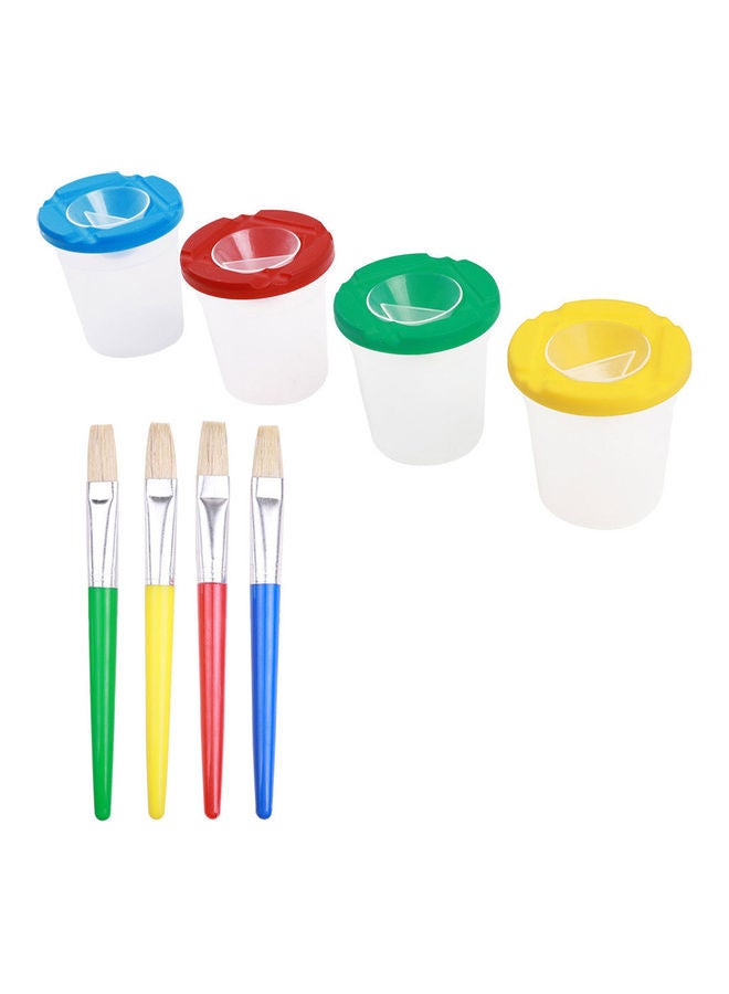 Generic 8-Piece Drawing Brush and Cup Set Multicolour  - Image 1
