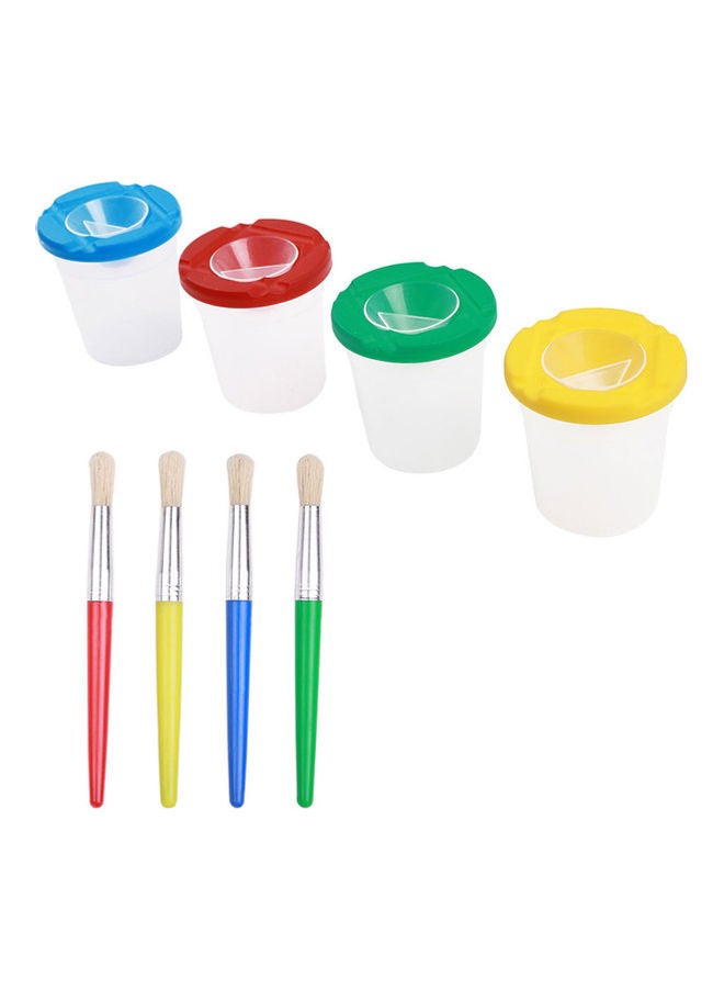 Generic 8-Piece Drawing Brush and Cup Set Multicolour  - Image 1