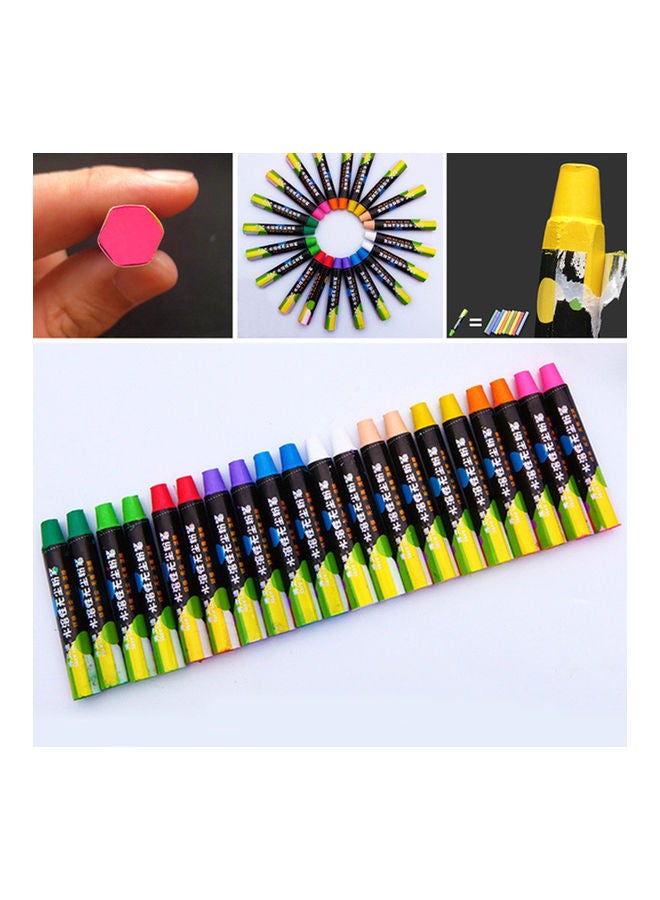 Generic 20-Piece Water-soluble Dustless Chalk Set Multicolour  - Image 4