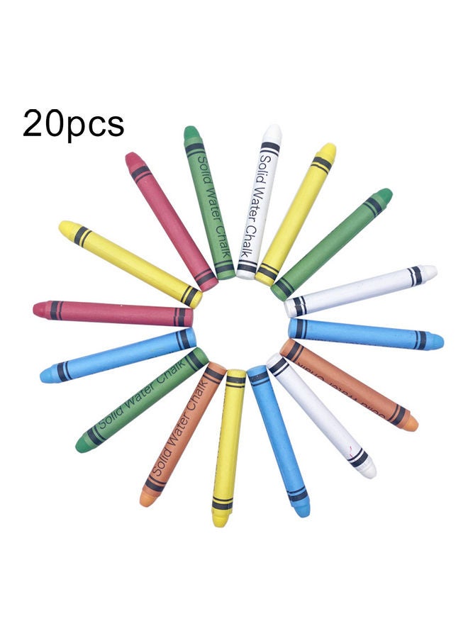 Generic 20-Piece Water-soluble Dustless Chalk Set Multicolour  - Image 1
