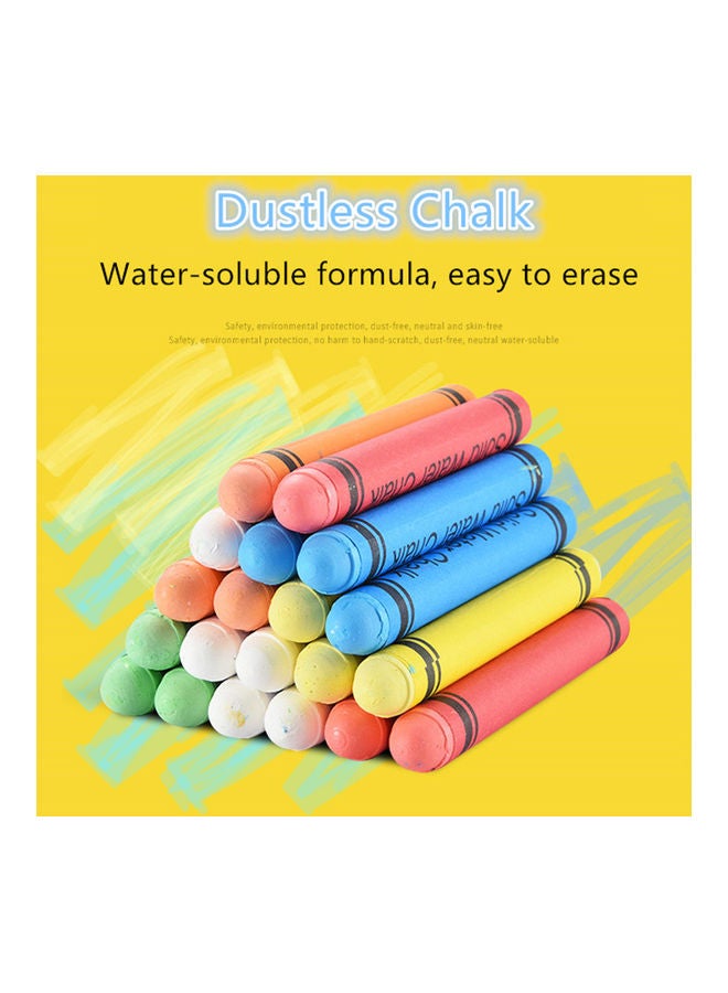 Generic 20-Piece Water-soluble Dustless Chalk Set Multicolour  - Image 2
