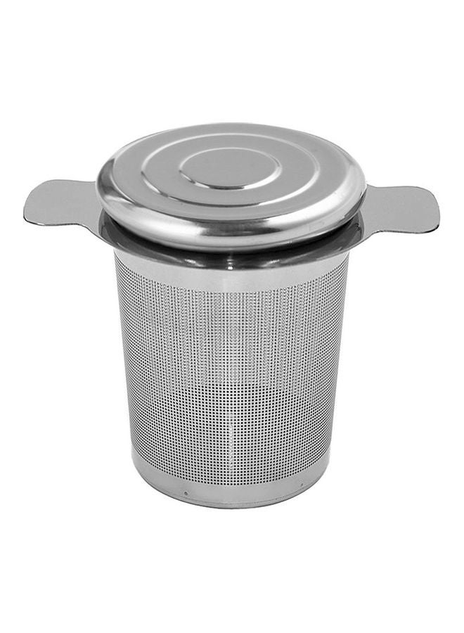 Stainless Steel Tea Infuser with Cover Strainer Filter Percolator Silver - Image 1