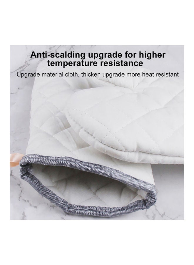 1-Pair Heat Resistant Microwave Oven Baking Gloves White - Image 4