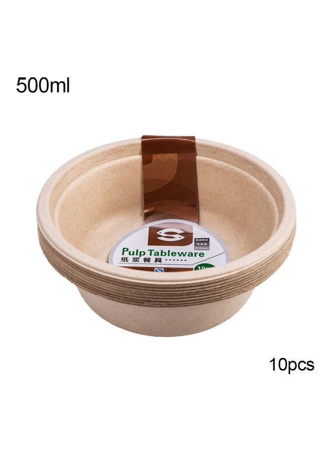 10-Piece Disposable Fruit Cake Food Paper Beige  - Image 1
