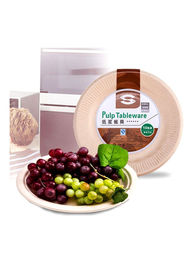 10-Piece Disposable Fruit Cake Food Paper Beige  - Image 2