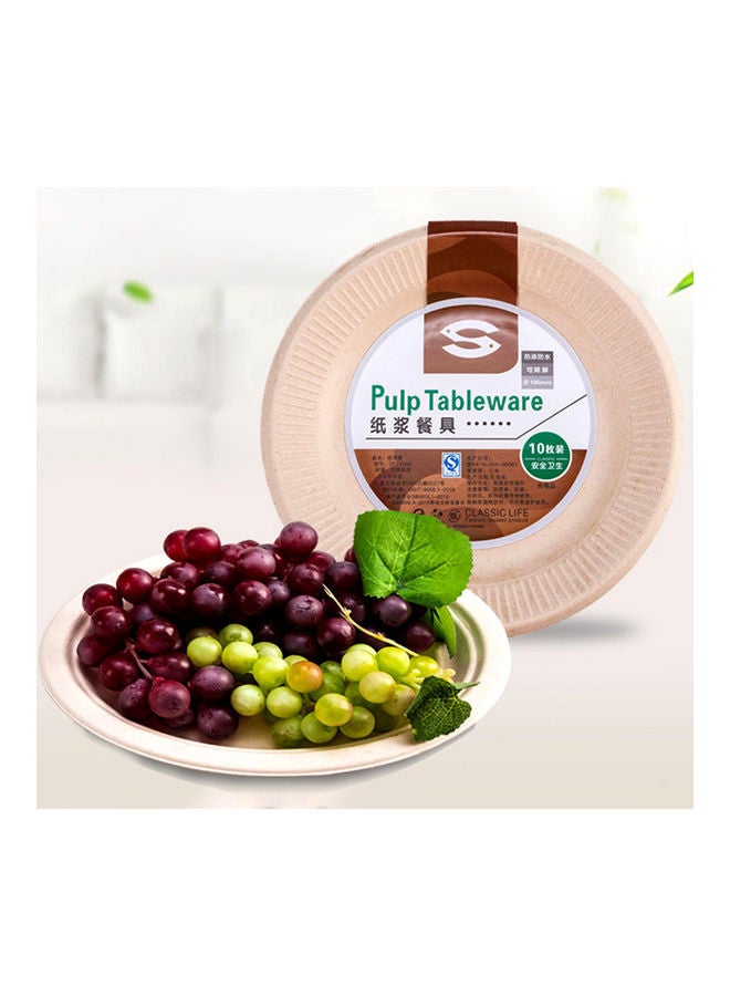 10-Piece Disposable Fruit Cake Food Paper Beige  - Image 3
