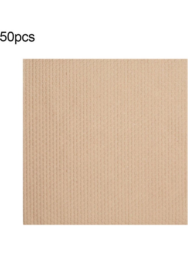 50-Piece Disposable Kitchen Cleaning Paper Towel Roll Beige  - Image 1