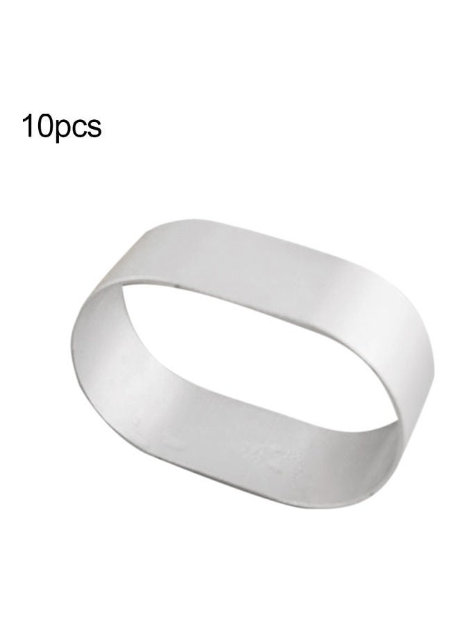 10-Piece Oval Cheese Cake Mold Paper Stainless Steel Sliver - Image 1